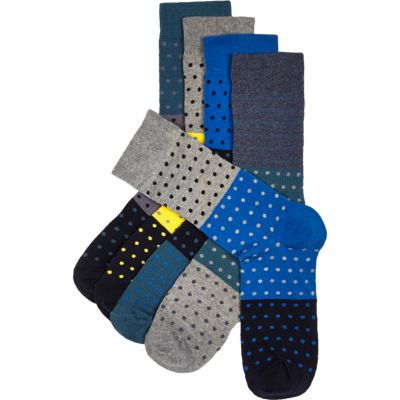 Grey polka dot socks pack